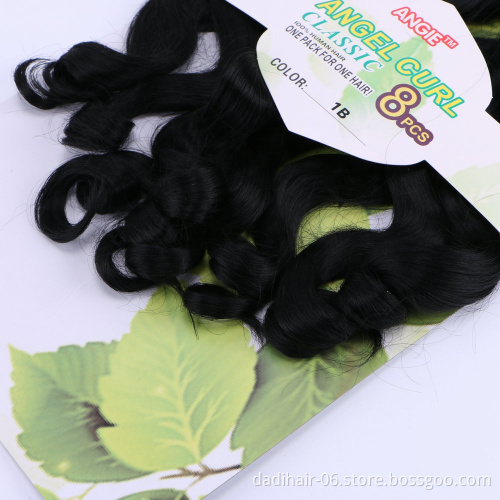 artifical hair weft body wave 8pc in one pack angel curl classic heat resistant loose wave 200g best Synthetic Hair Weaving